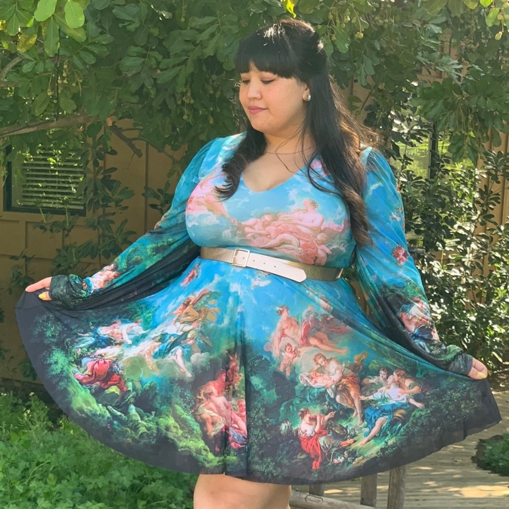 BlackMilk Clothing Boucher Angels Sheer Romance Dress